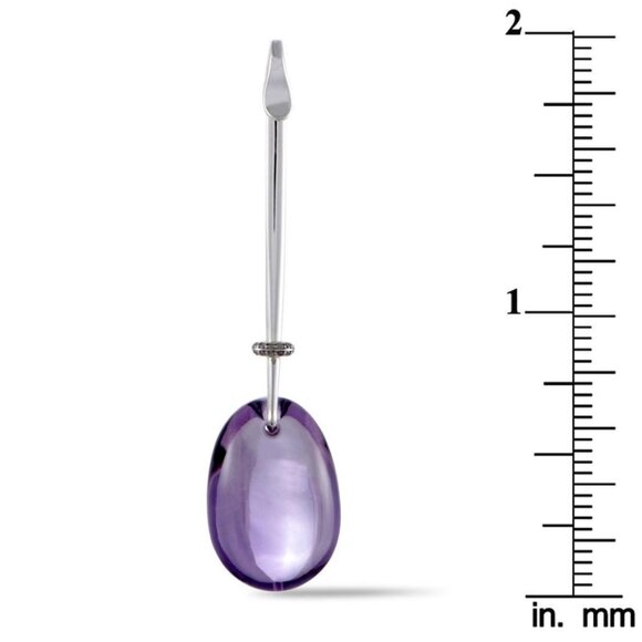 Georg Jensen Vivianna Silver Amethyst & Diamond Pendant—Torun Bülow-Hübe — NWT - Picture 7 of 12